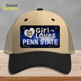 This Girl Loves Penn State Novelty License Plate Hat Mesh / Khaki|Black