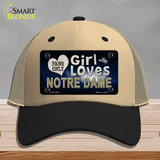 This Girl Loves Notre Dame Novelty License Plate Hat Mesh / Khaki|Black