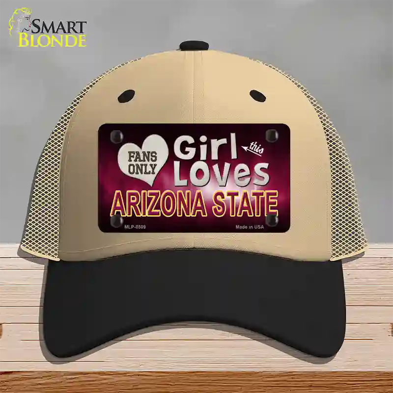 This Girl Loves Arizona State Novelty License Plate Hat Mesh / Khaki|Black