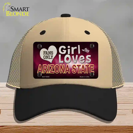 This Girl Loves Arizona State Novelty License Plate Hat Mesh / Khaki|Black