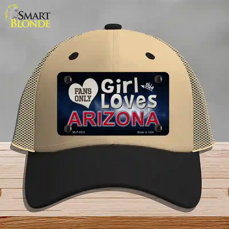 This Girl Loves Arizona Novelty License Plate Hat Mesh / Khaki|Black