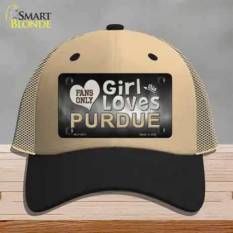 This Girl Loves Purdue Novelty License Plate Hat Mesh / Khaki|Black