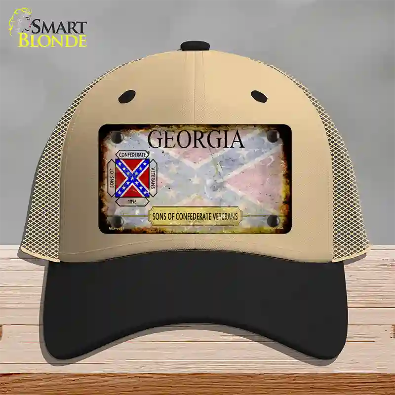 Georgia Rusty State Novelty License Plate Hat Mesh / Khaki|Black