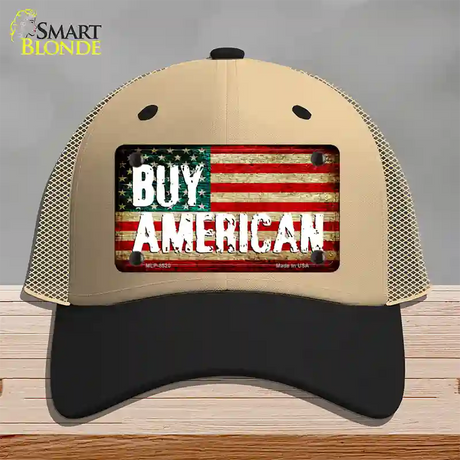 Buy American Novelty License Plate Hat Mesh / Khaki|Black