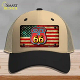 American Route 66 Neon Novelty License Plate Hat Mesh / Khaki|Black