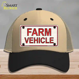 Farm Vehicle Novelty License Plate Hat Mesh / Khaki|Black