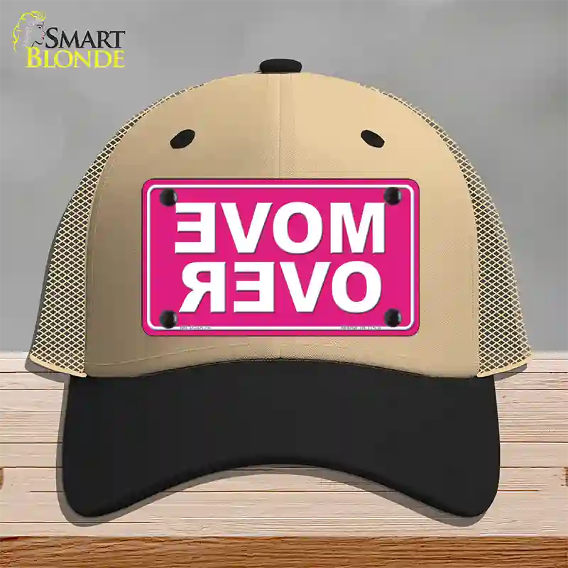 Move Over Pink Novelty License Plate Hat Mesh / Khaki|Black