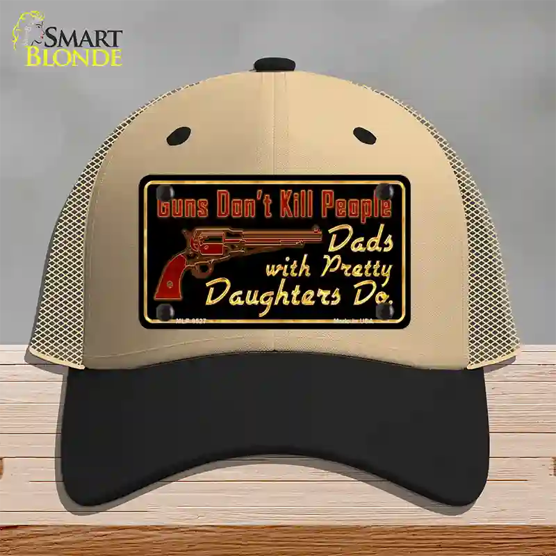 Guns Dont Kill People Novelty License Plate Hat Mesh / Khaki|Black