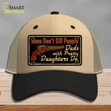 Guns Dont Kill People Novelty License Plate Hat Mesh / Khaki|Black