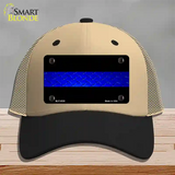 Police Diamond Thin Blue Line Novelty License Plate Hat Mesh / Khaki|Black