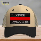 Never Forgotten Thin Red Line Novelty License Plate Hat Mesh / Khaki|Black