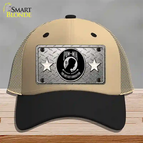 POW MIA Diamond Novelty License Plate Hat Mesh / Khaki|Black