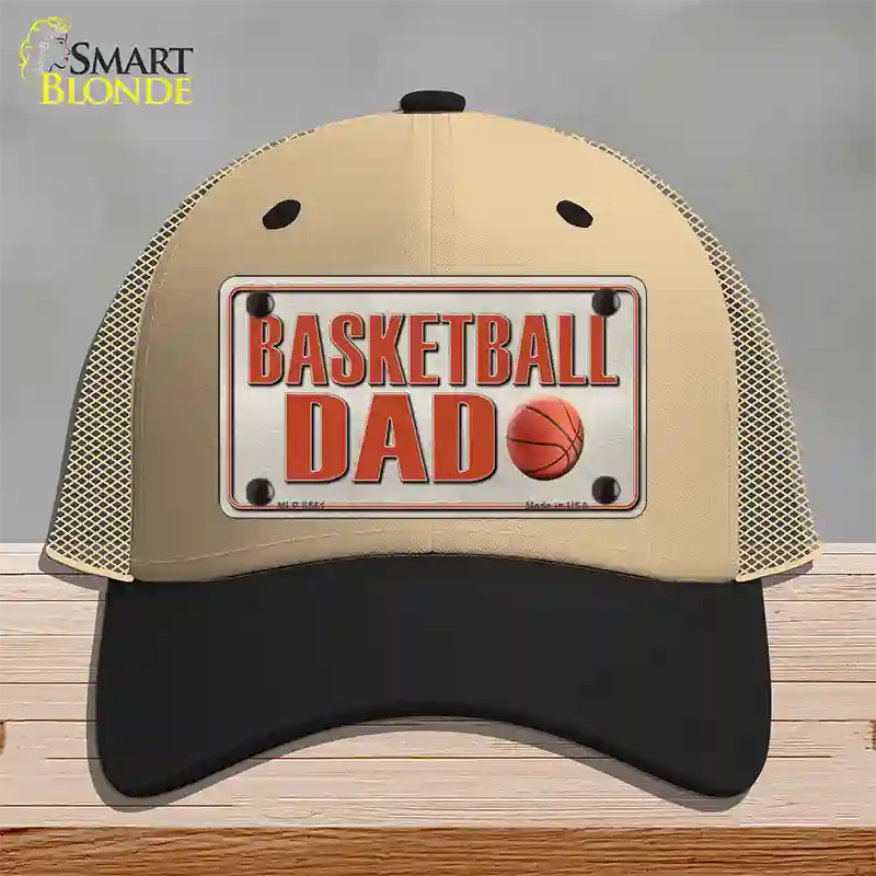 Basketball Dad Novelty License Plate Hat Mesh / Khaki|Black