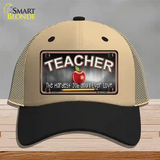 Teacher Novelty License Plate Hat Mesh / Khaki|Black