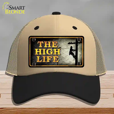 The High Life Novelty License Plate Hat Mesh / Khaki|Black