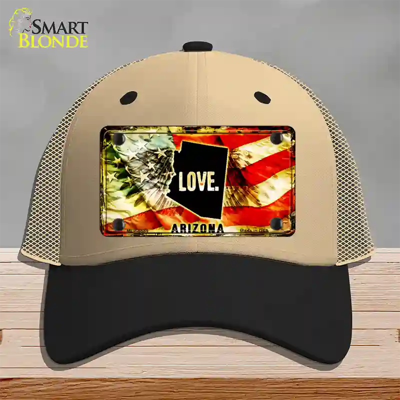 Arizona Love Novelty License Plate Hat Mesh / Khaki|Black