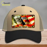 Delaware Love Novelty License Plate Hat Mesh / Khaki|Black