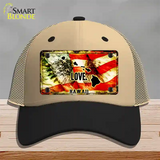 Hawaii Love Novelty License Plate Hat Mesh / Khaki|Black