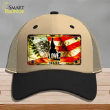 Idaho Love Novelty License Plate Hat Mesh / Khaki|Black