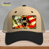 Illinois Love Novelty License Plate Hat Mesh / Khaki|Black