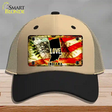 Indiana Love Novelty License Plate Hat Mesh / Khaki|Black