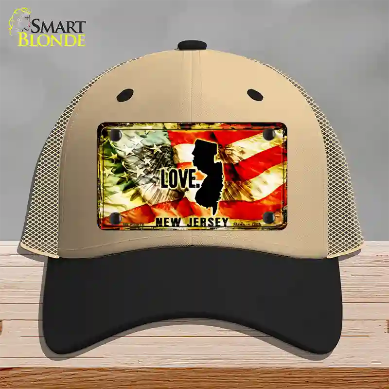 New Jersey Love Novelty License Plate Hat Mesh / Khaki|Black