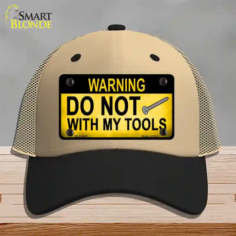 Do Not Screw Novelty License Plate Hat Mesh / Khaki|Black