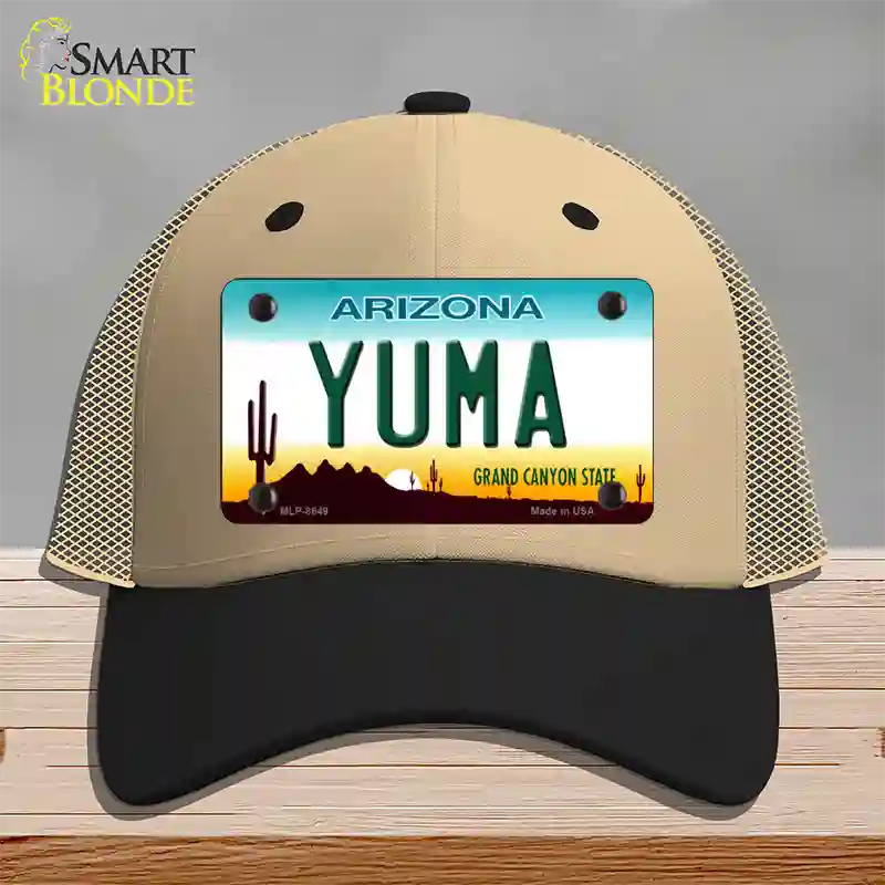 Yuma Arizona Novelty License Plate Hat Mesh / Khaki|Black