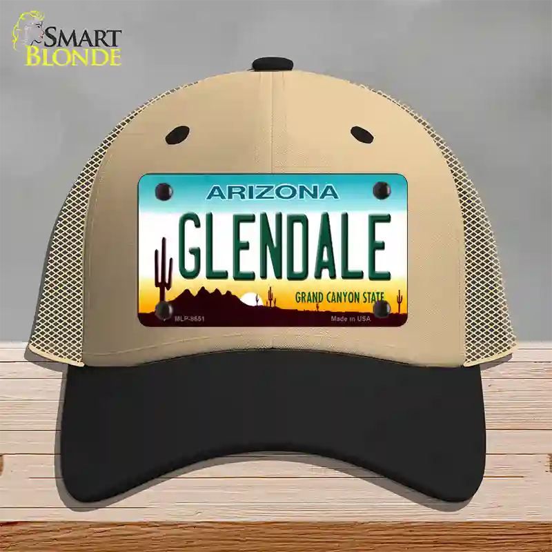 Glendale Arizona Novelty License Plate Hat Mesh / Khaki|Black