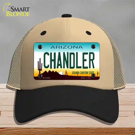 Chandler Arizona Novelty License Plate Hat Mesh / Khaki|Black