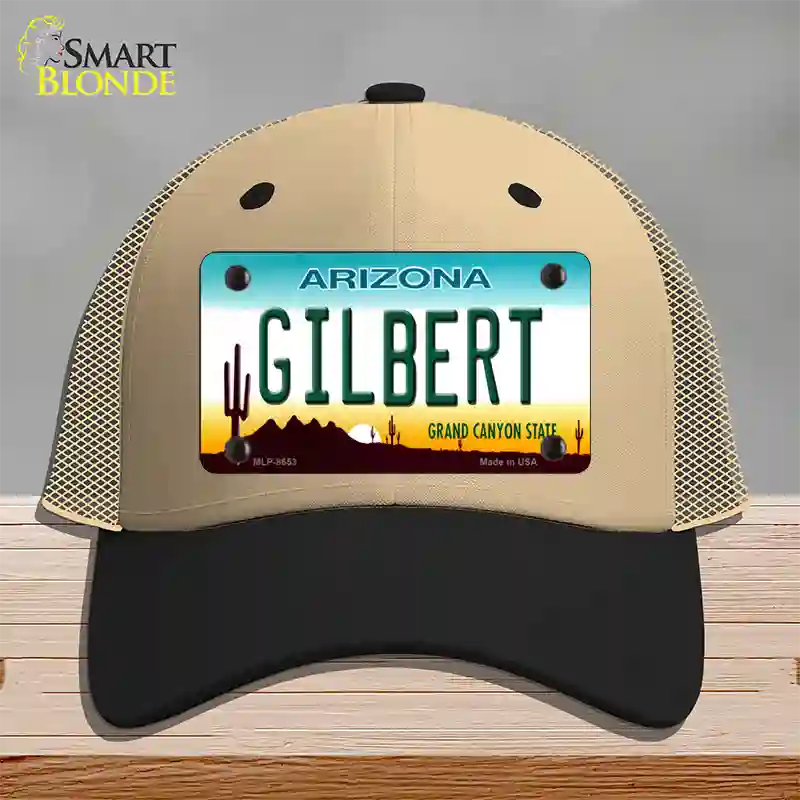 Gilbert Arizona Novelty License Plate Hat Mesh / Khaki|Black