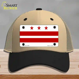 Washington DC Flag Novelty License Plate Hat Mesh / Khaki|Black