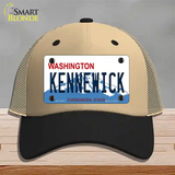 Kennewick Washington Novelty License Plate Hat Mesh / Khaki|Black