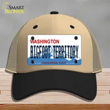 Bigfoot Territory Washington Novelty License Plate Hat Mesh / Khaki|Black