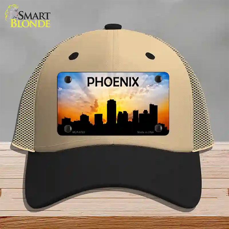 Phoenix Silhouette Novelty License Plate Hat Mesh / Khaki|Black