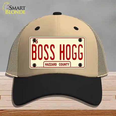 Boss Hogg Hazzard County Novelty License Plate Hat Mesh / Khaki|Black