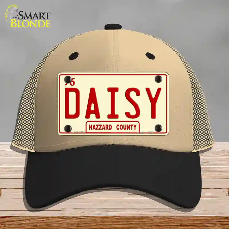 Daisy Novelty License Plate Hat Mesh / Khaki|Black