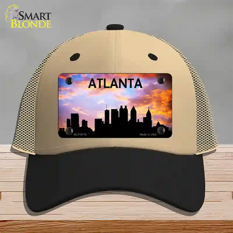 Atlanta Silhouette Novelty License Plate Hat Mesh / Khaki|Black