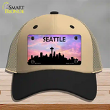 Seattle Silhouette Novelty License Plate Hat Mesh / Khaki|Black