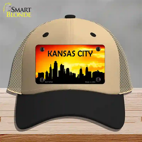 Kansas City Silhouette Novelty License Plate Hat Mesh / Khaki|Black