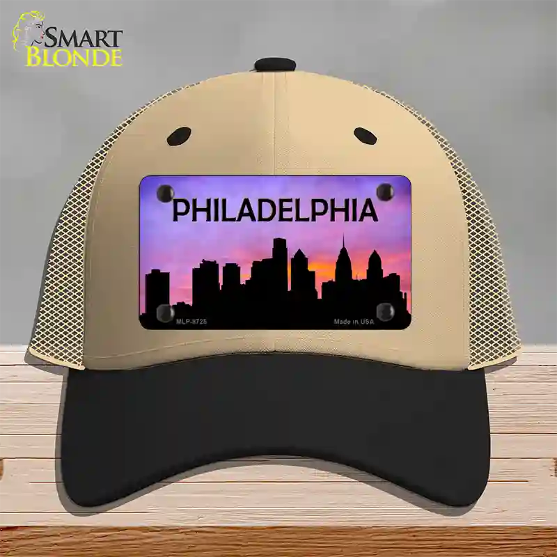 Philadelphia Silhouette Novelty License Plate Hat Mesh / Khaki|Black