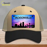 Jacksonville Silhouette Novelty License Plate Hat Mesh / Khaki|Black