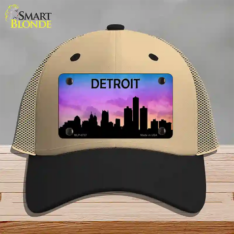 Detroit Silhouette Novelty License Plate Hat Mesh / Khaki|Black