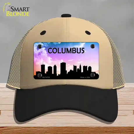 Columbus Silhouette Novelty License Plate Hat Mesh / Khaki|Black