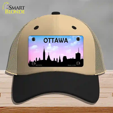 Ottawa Silhouette Novelty License Plate Hat Mesh / Khaki|Black