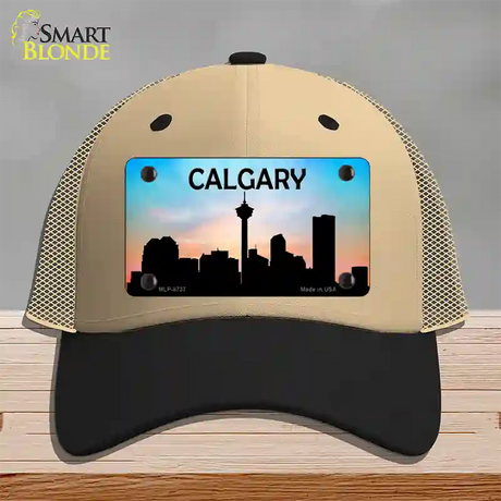 Calgary Silhouette Novelty License Plate Hat Mesh / Khaki|Black