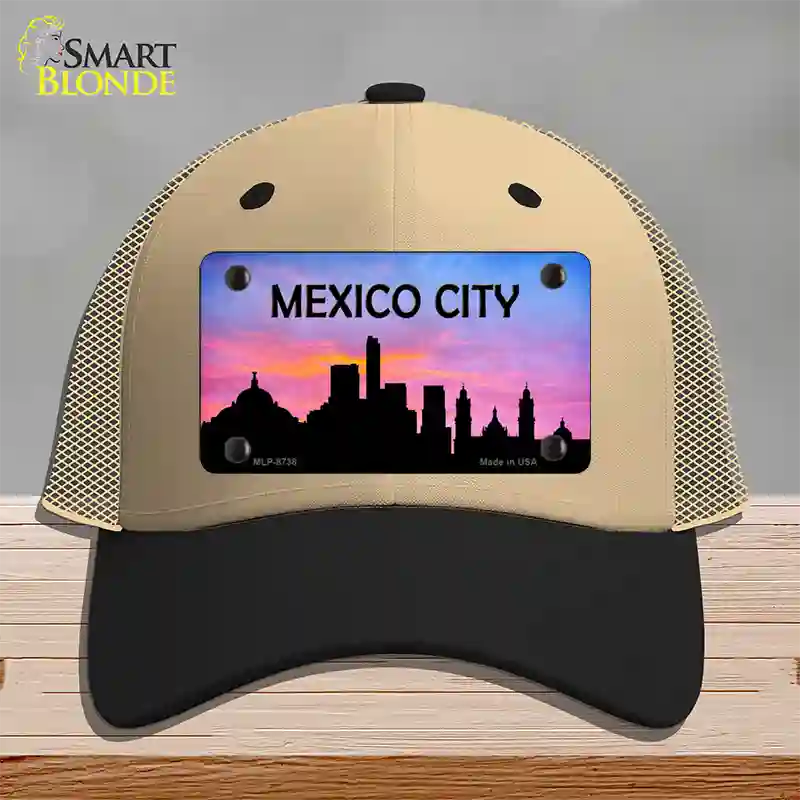 Mexico City Silhouette Novelty License Plate Hat Mesh / Khaki|Black