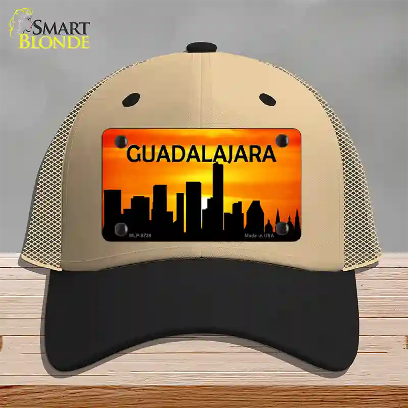 Guadalajara Silhouette Novelty License Plate Hat Mesh / Khaki|Black