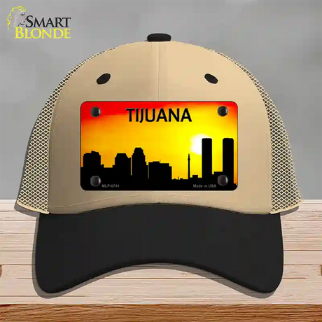 Tijuana Silhouette Novelty License Plate Hat Mesh / Khaki|Black