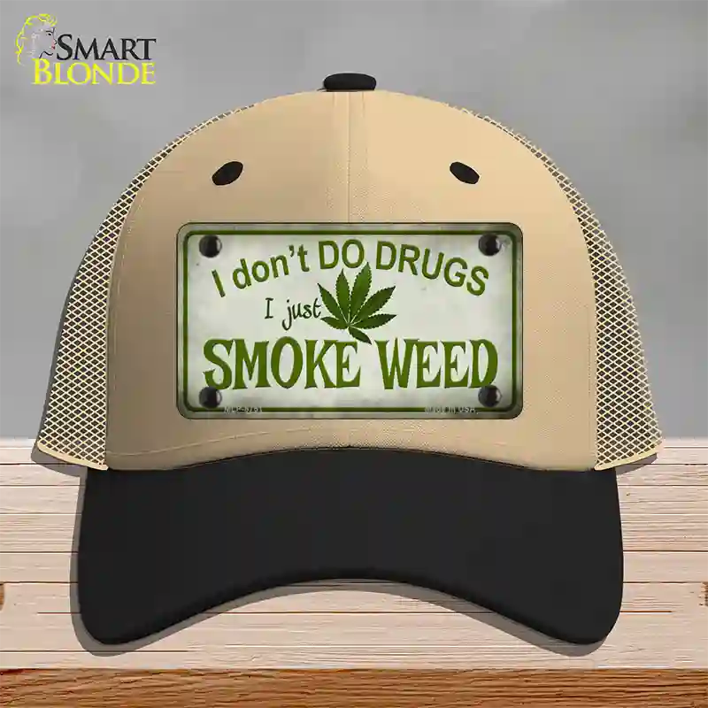 I Dont Do Drugs Novelty License Plate Hat Mesh / Khaki|Black